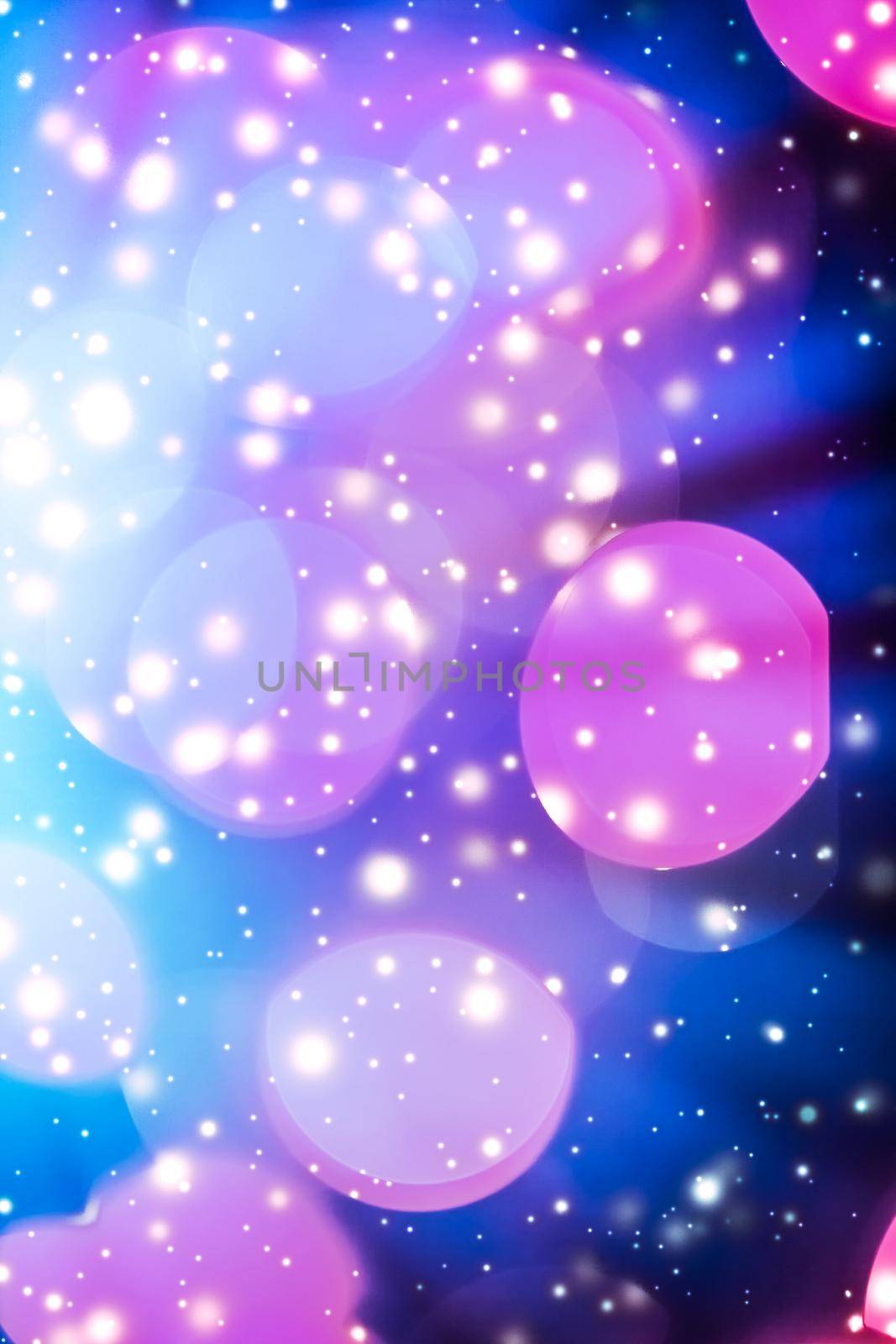 Abstract cosmic starry sky lights and shiny glitter, luxury holiday background by Anneleven