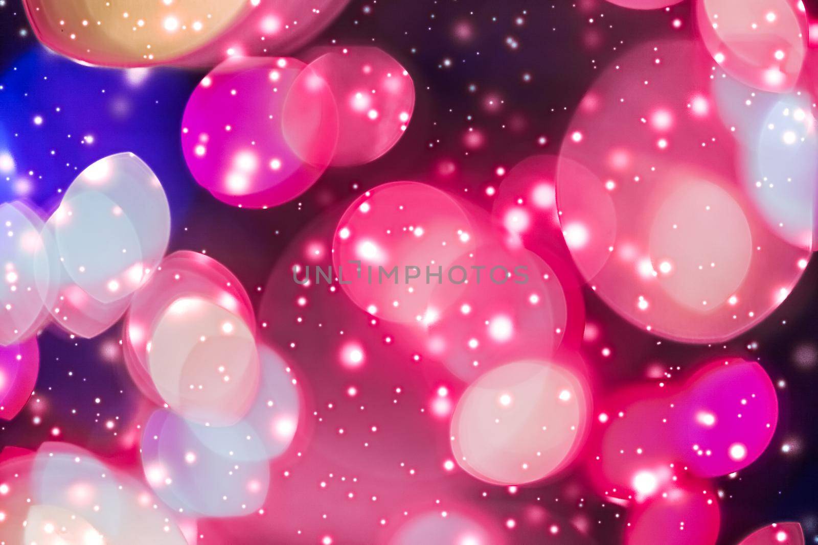 Sparkling bokeh, overlay design and cosmos texture concept - Abstract cosmic starry sky lights and shiny glitter, luxury holiday background