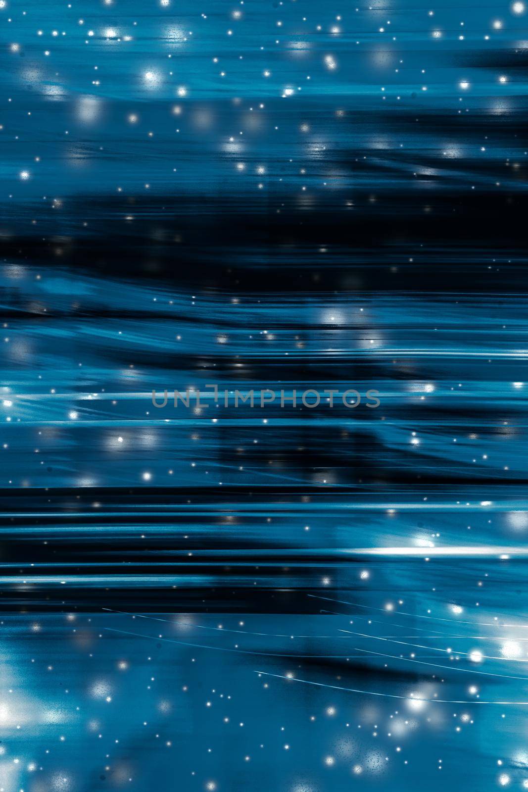 Holiday brand abstract background, blue digital design with glowing snow by Anneleven