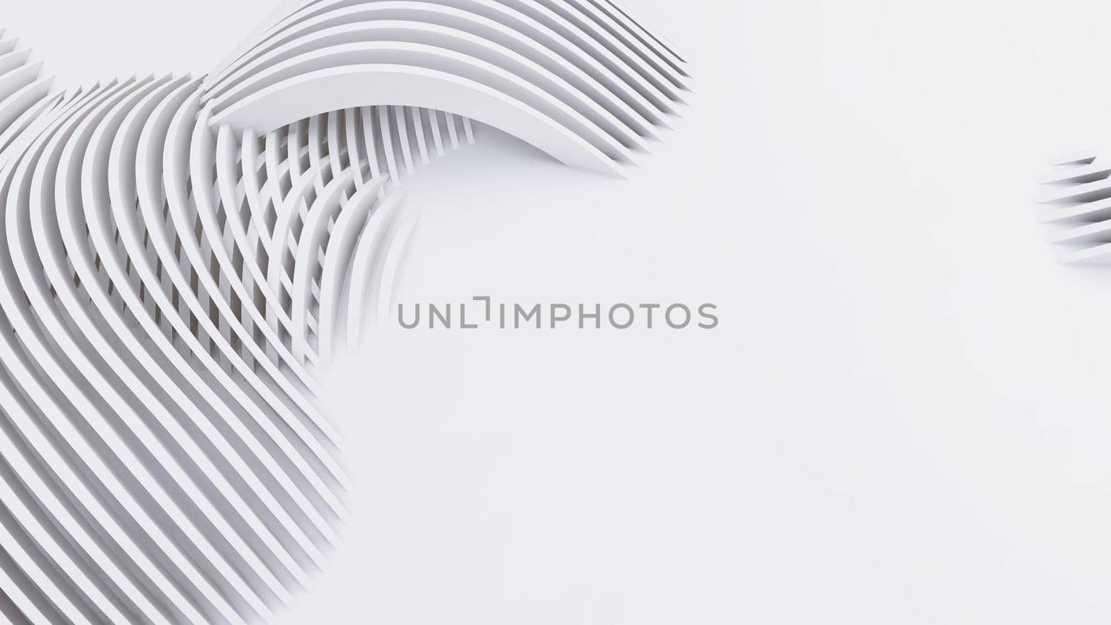 Abstract Curved Shapes. White Circular Background.  by teerawit