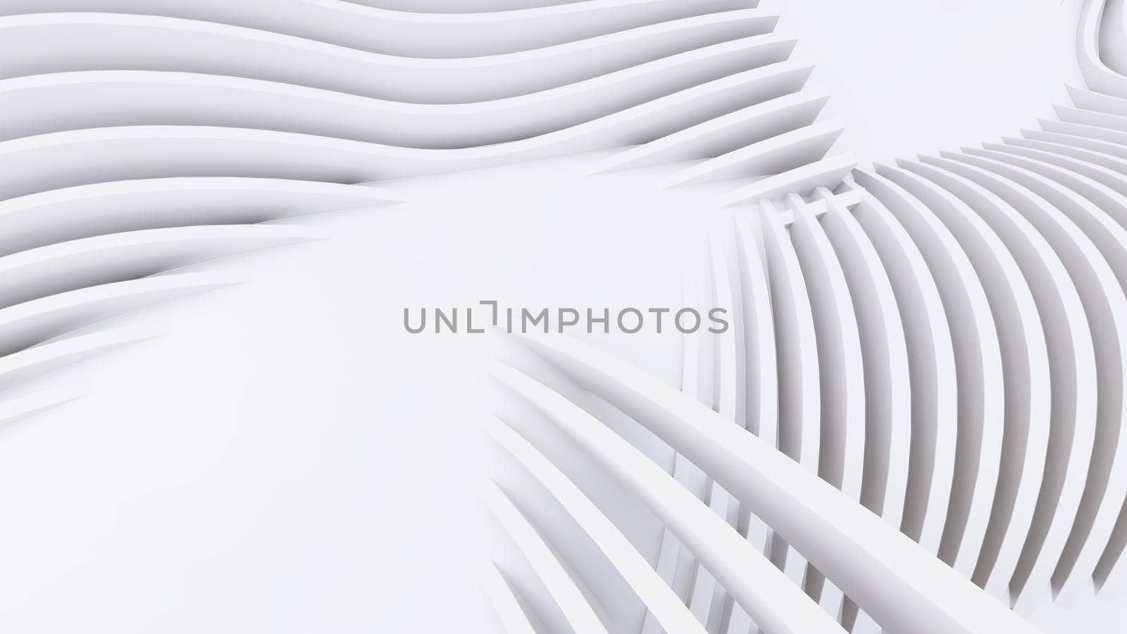 Abstract Curved Shapes. White Circular Background.  by teerawit