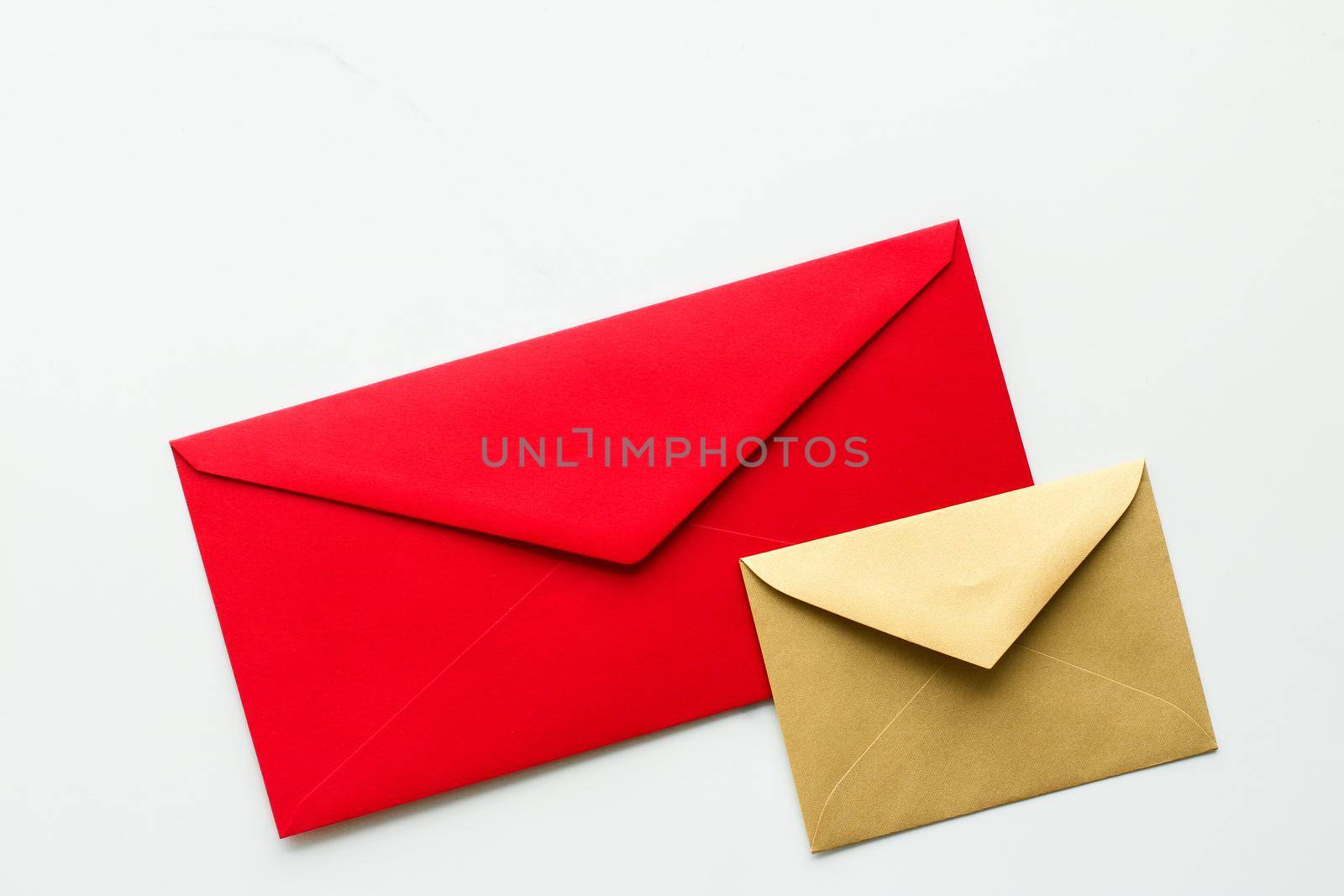 Envelopes on marble background, message concept by Anneleven