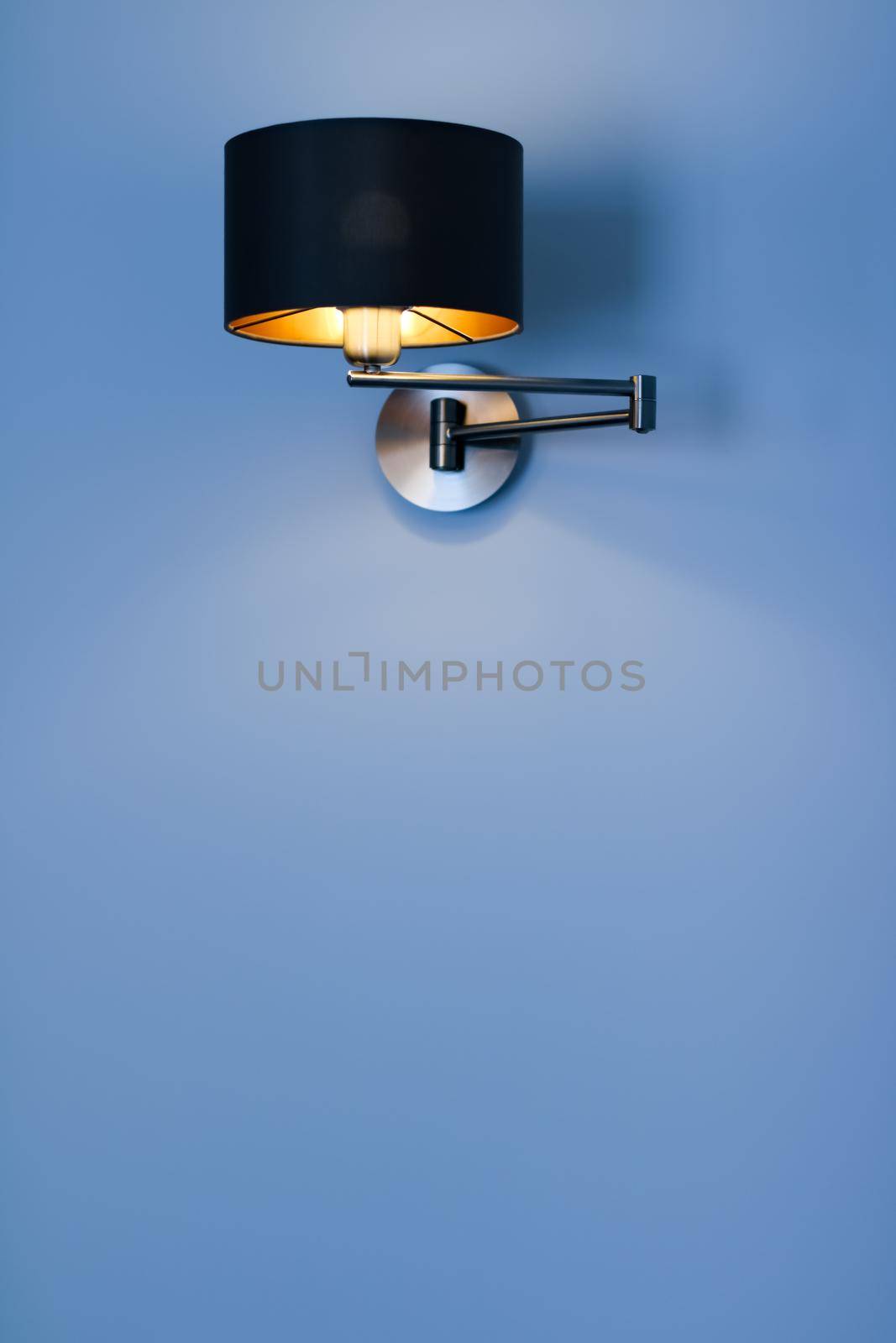 Golden lamp in a room, elegant modern home decor lighting by Anneleven