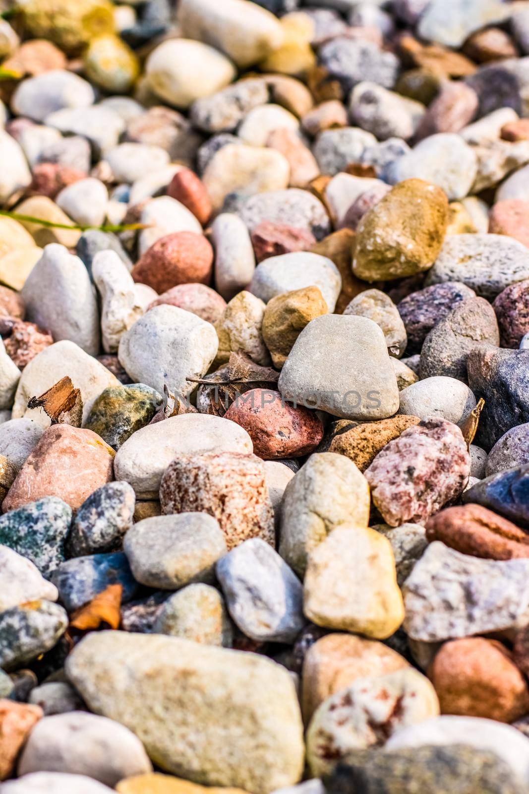 Landscape architecture, interior design and nature elements concept - Stone pebbles background texture, landscape architecture