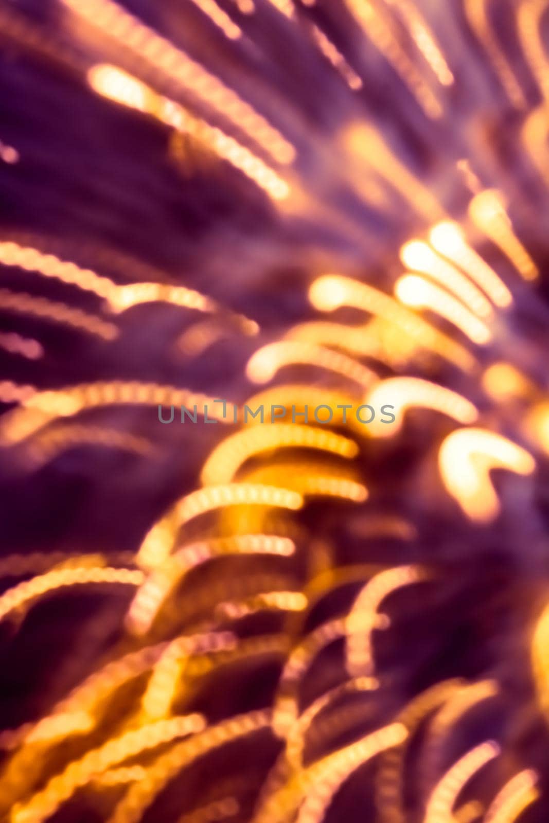 Vintage Christmas lights, New Years Eve fireworks and abstract texture concept - Glamorous golden shiny glow and glitter, luxury holiday background