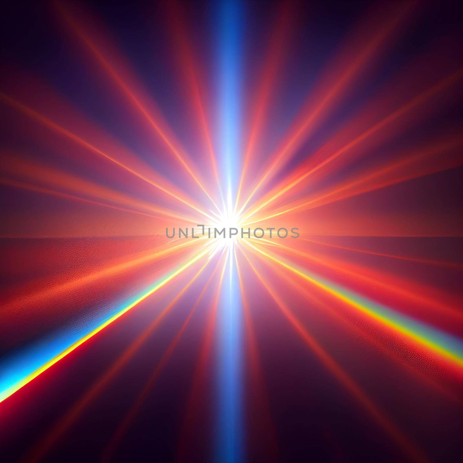 red Light Lens flare on black background. Lens flare with bright light isolated with a black background. Used for textures and materials.