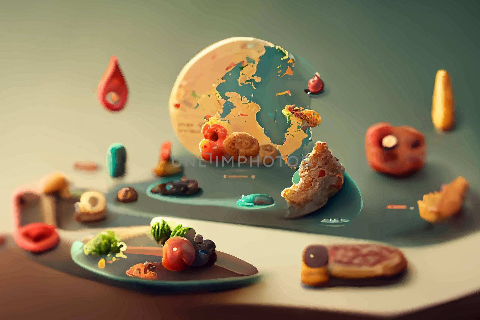 illustration world food day concept, international world food day.