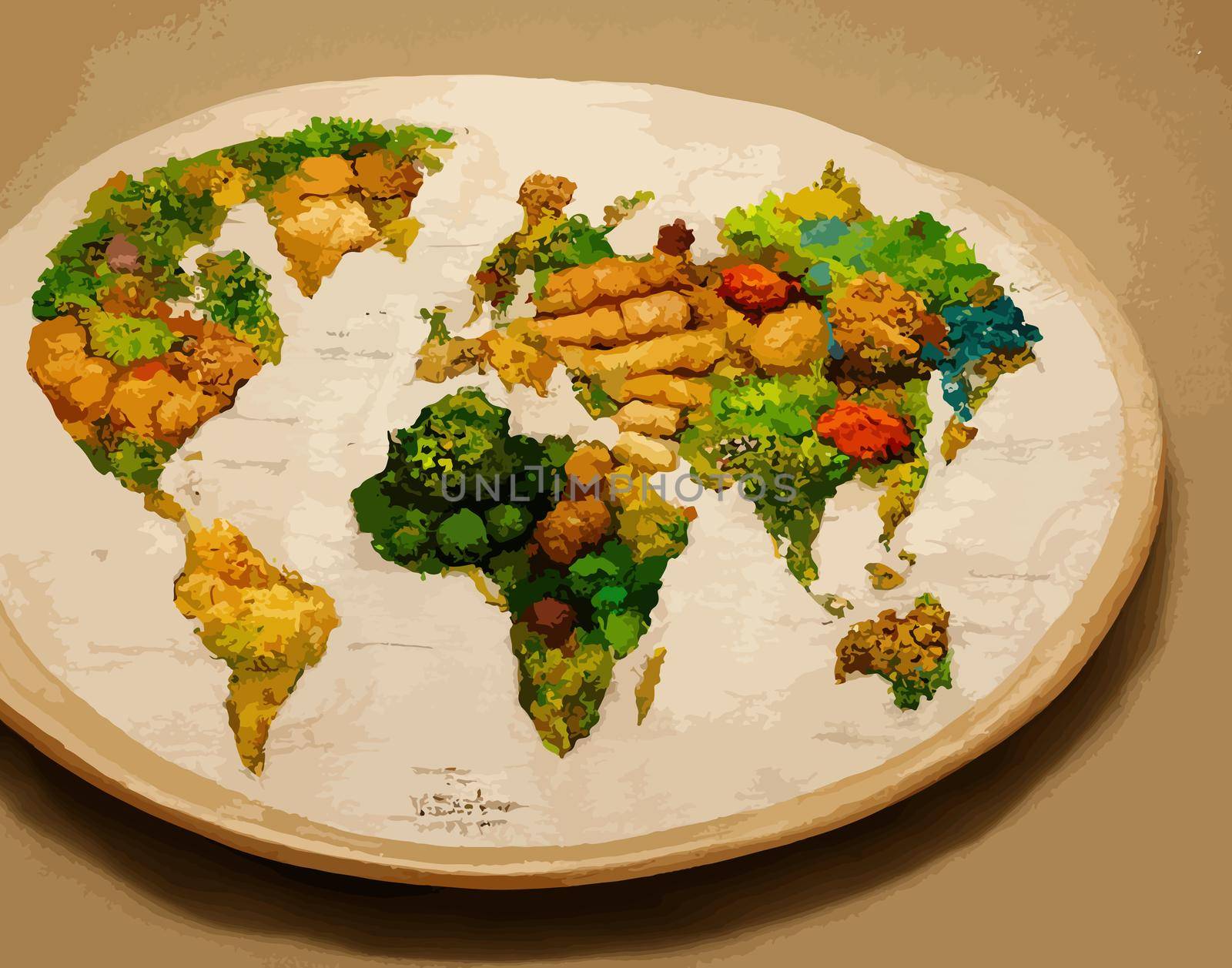 illustration world food day concept, international world food day.