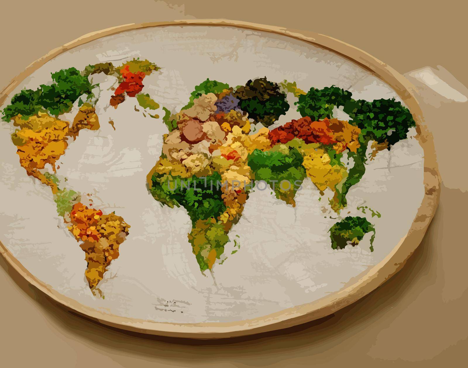 illustration world food day concept, international world food day.