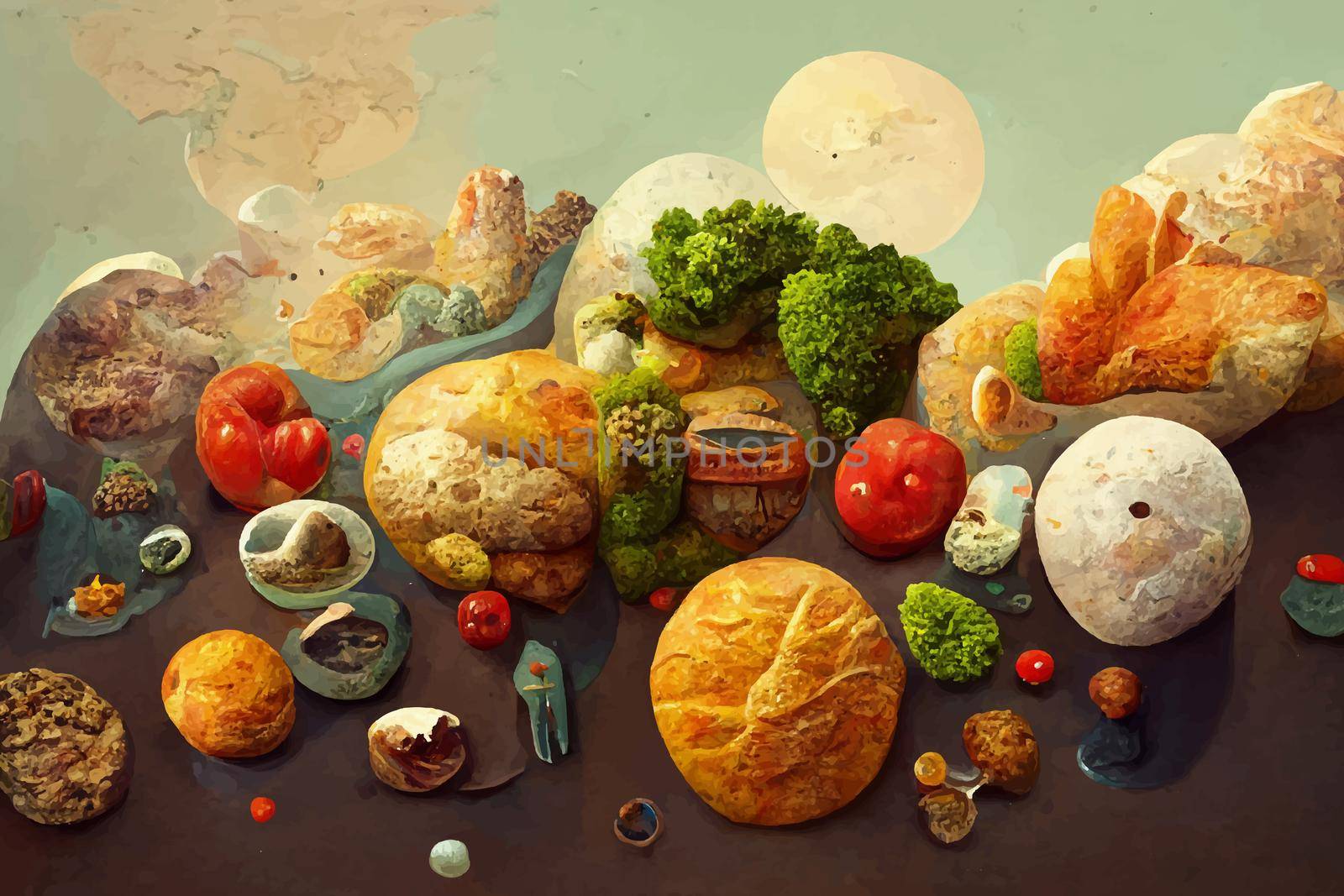 illustration world food day concept, international world food day.