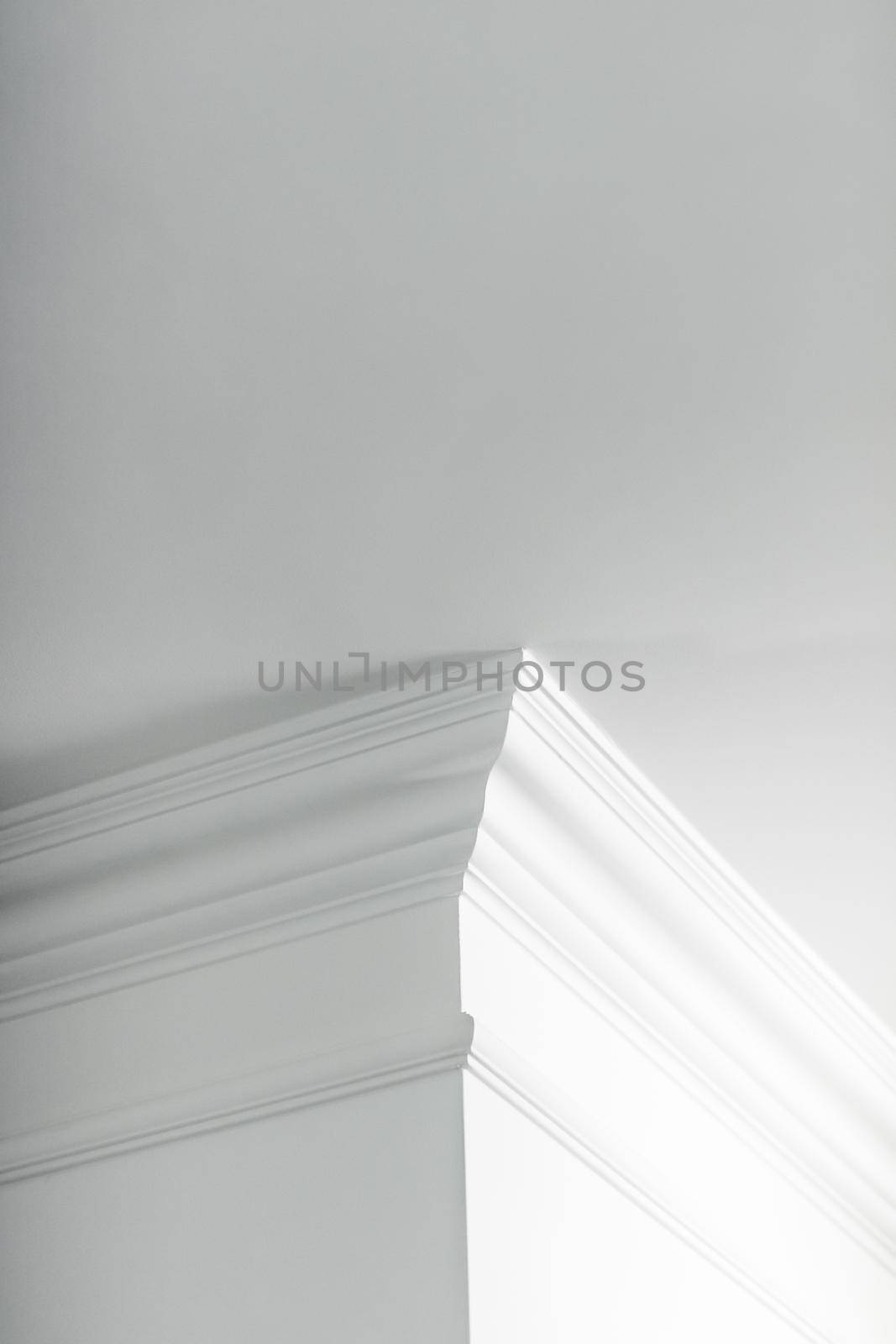 House renovation, home decoration and real estate concept - Molding on ceiling detail, interior design and architectural abstract background