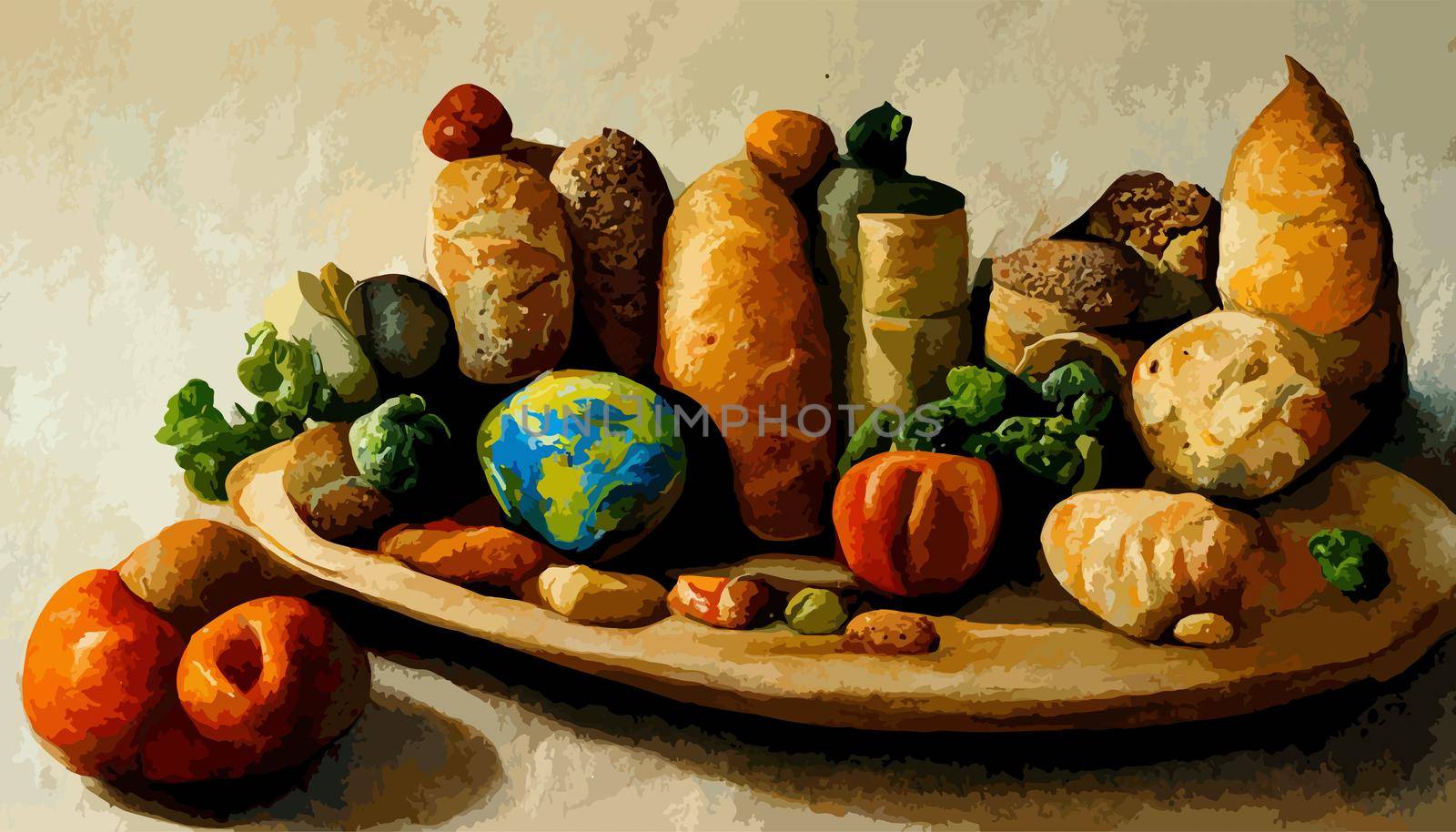 illustration world food day concept, international world food day.