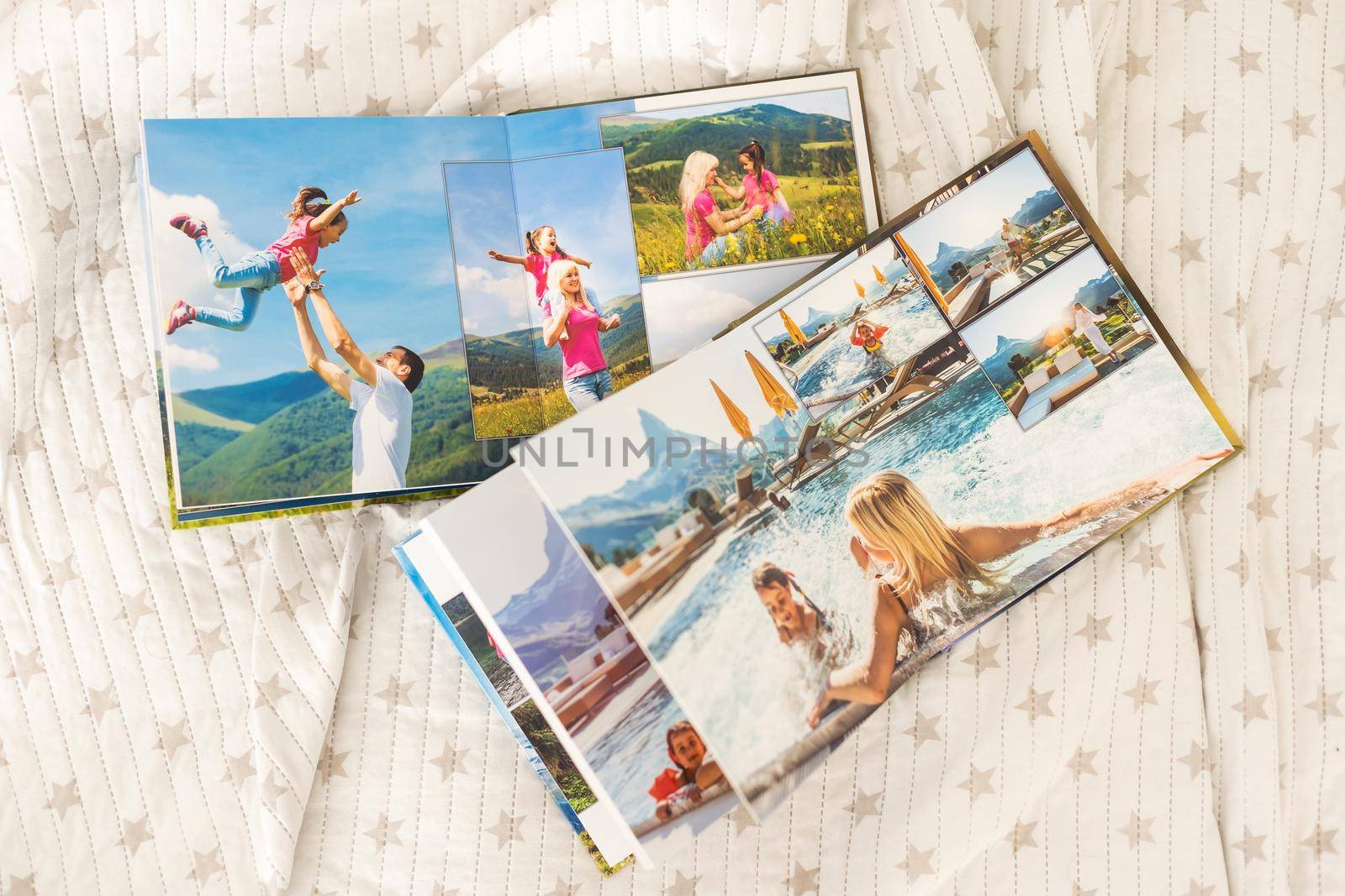 My Family Travel Photobooks, open photo book.
