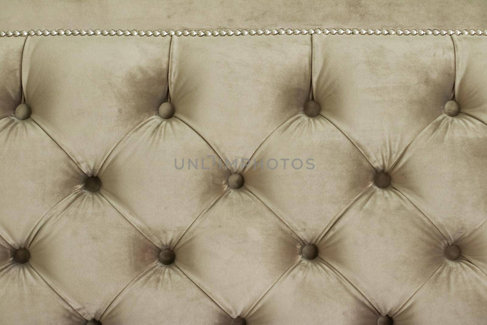 Furniture design, classic interior and royal vintage material concept - Luxury velour quilted sofa upholstery with buttons, elegant home decor texture and background