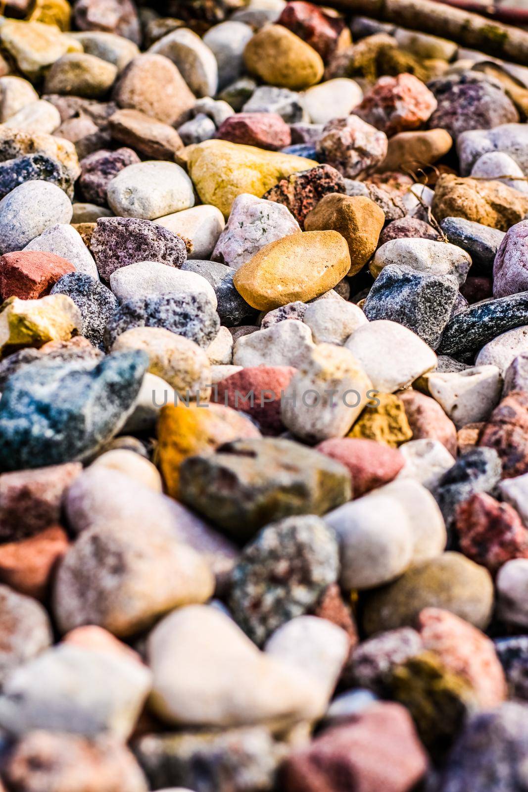 Stone pebbles background texture, landscape architecture by Anneleven