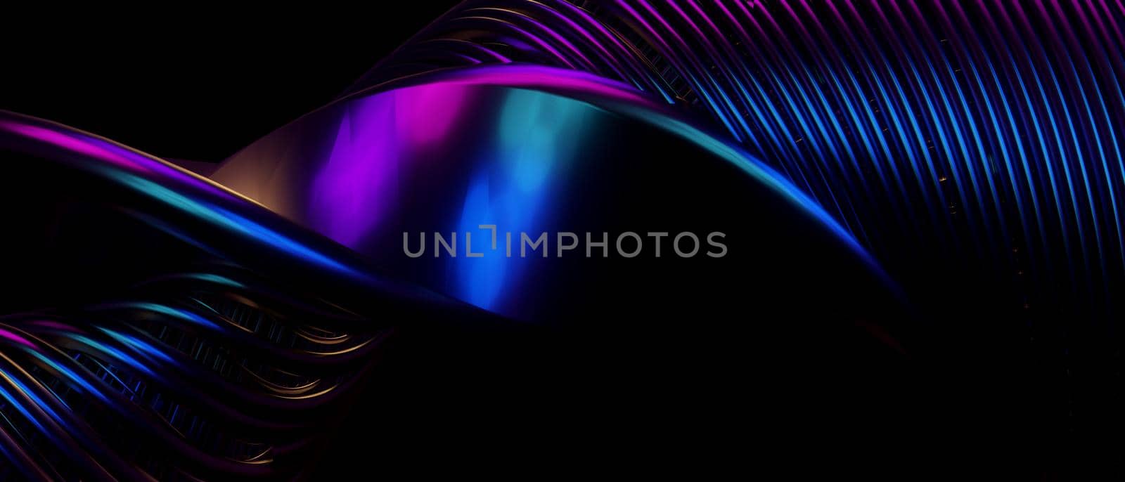 Imaginative Abstract 3d Three Dimensional PurpleBlue Banner Background Wallpaper 3D Illustration