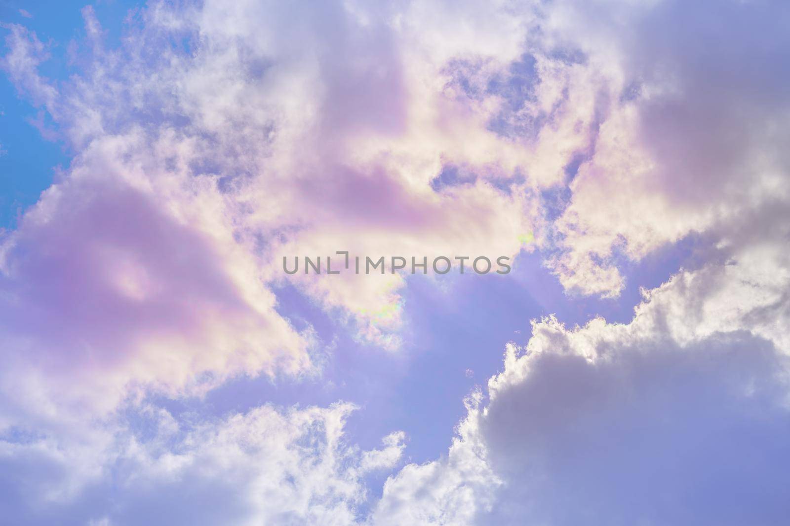 Cloud and sky with a pastel colored background