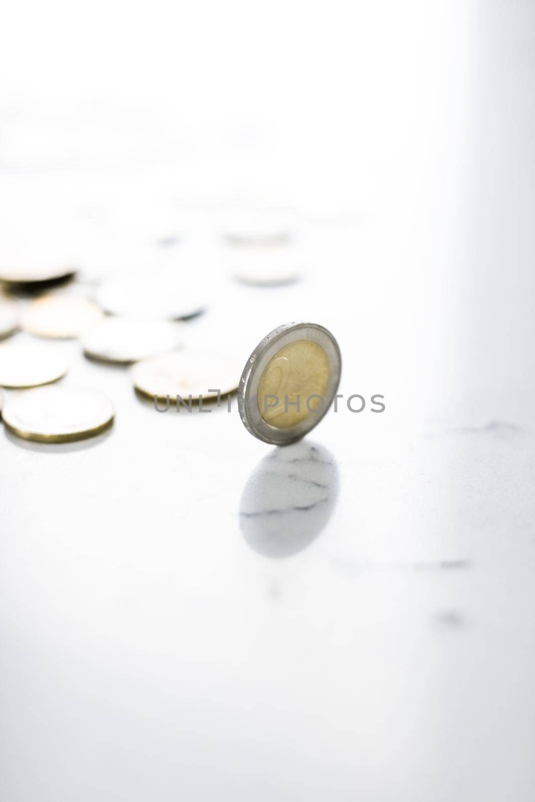 Banking, money and finance concept - Euro coins, European Union currency