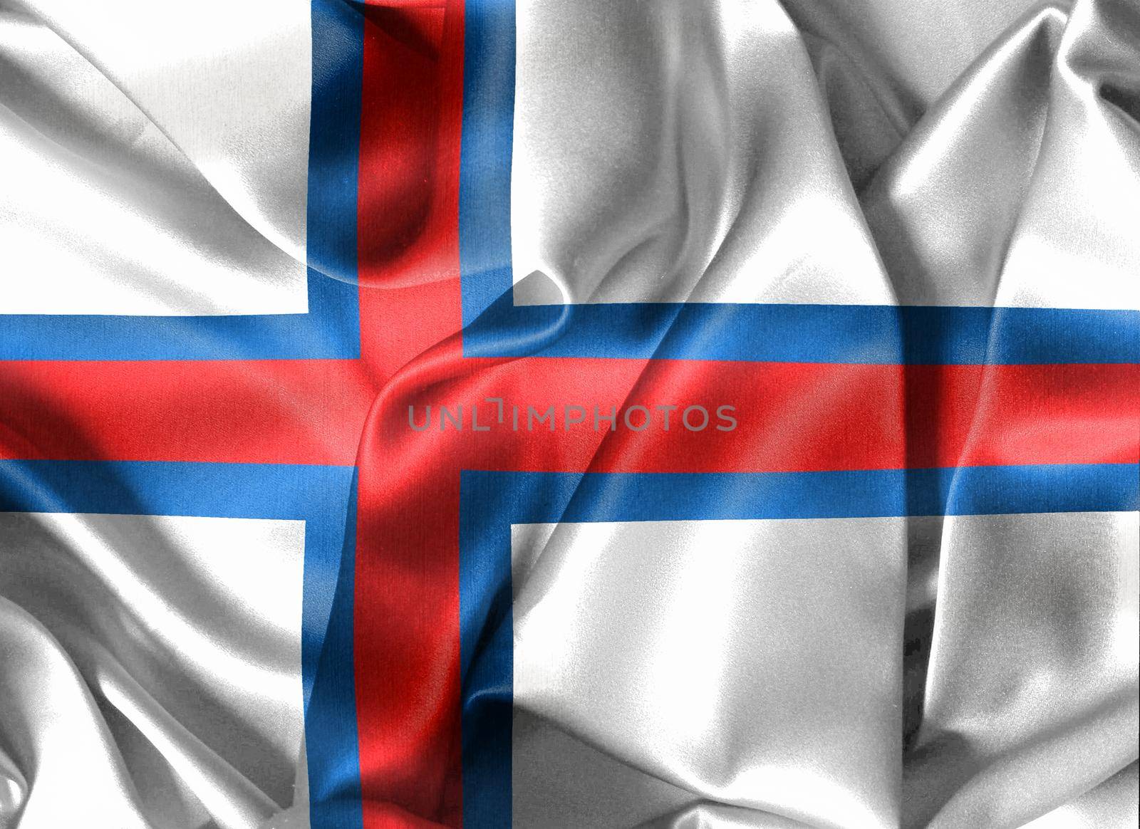 Faroe Islands flag - realistic waving fabric flag