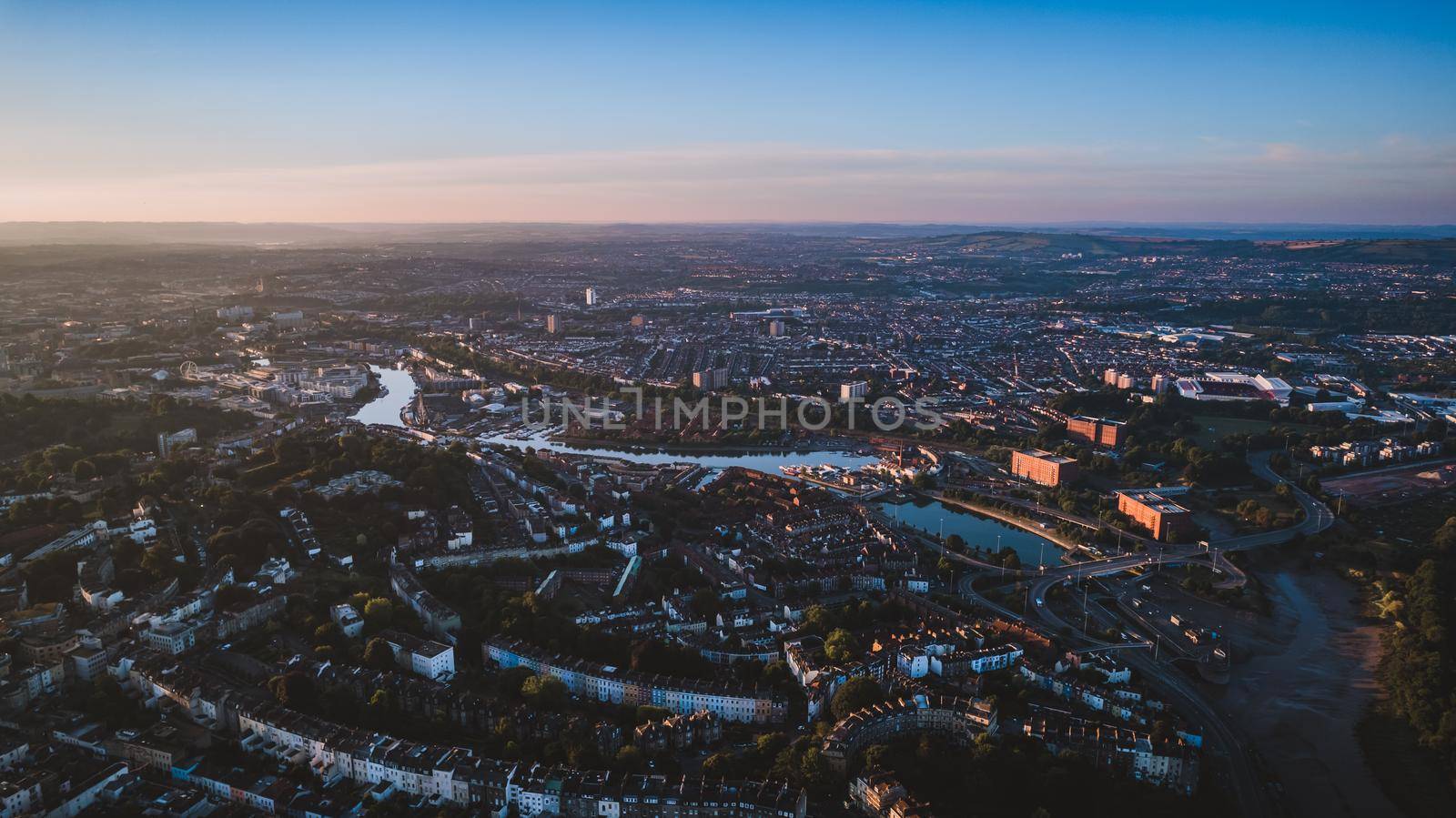 Aerial panorama of Bristol, United Kingdom by fabioxavierphotography