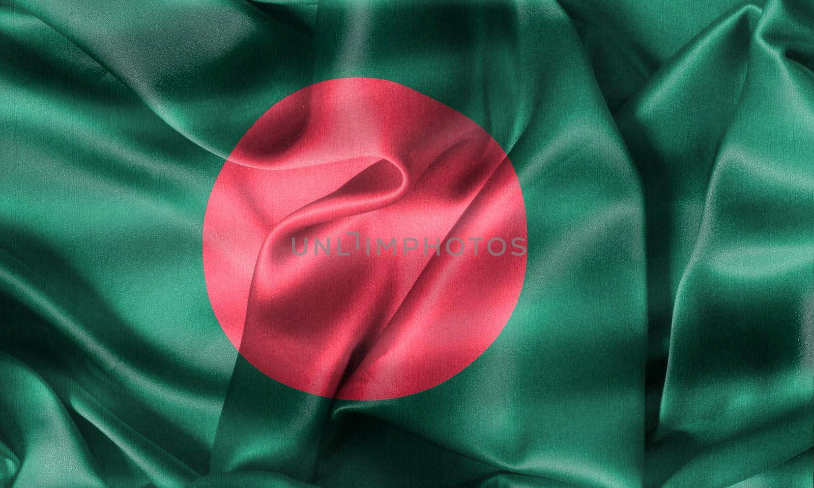 Bangladesh flag - realistic waving fabric flag