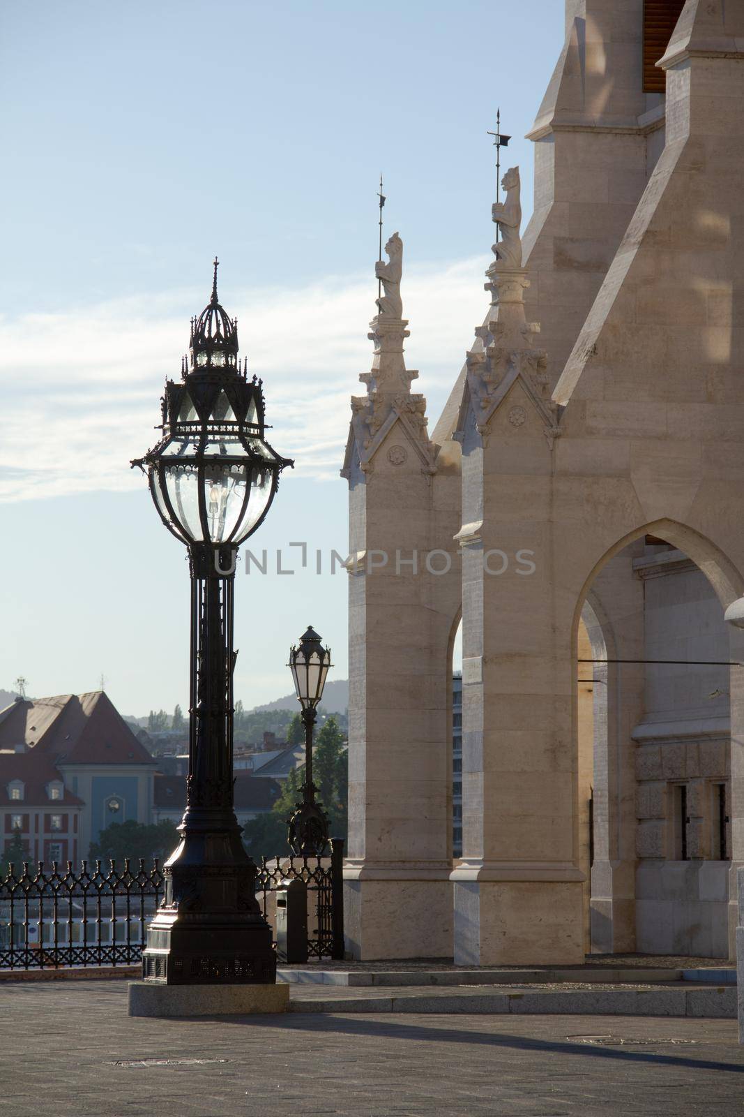 street lamp on the side of the Hungarian Parliament. High quality photo