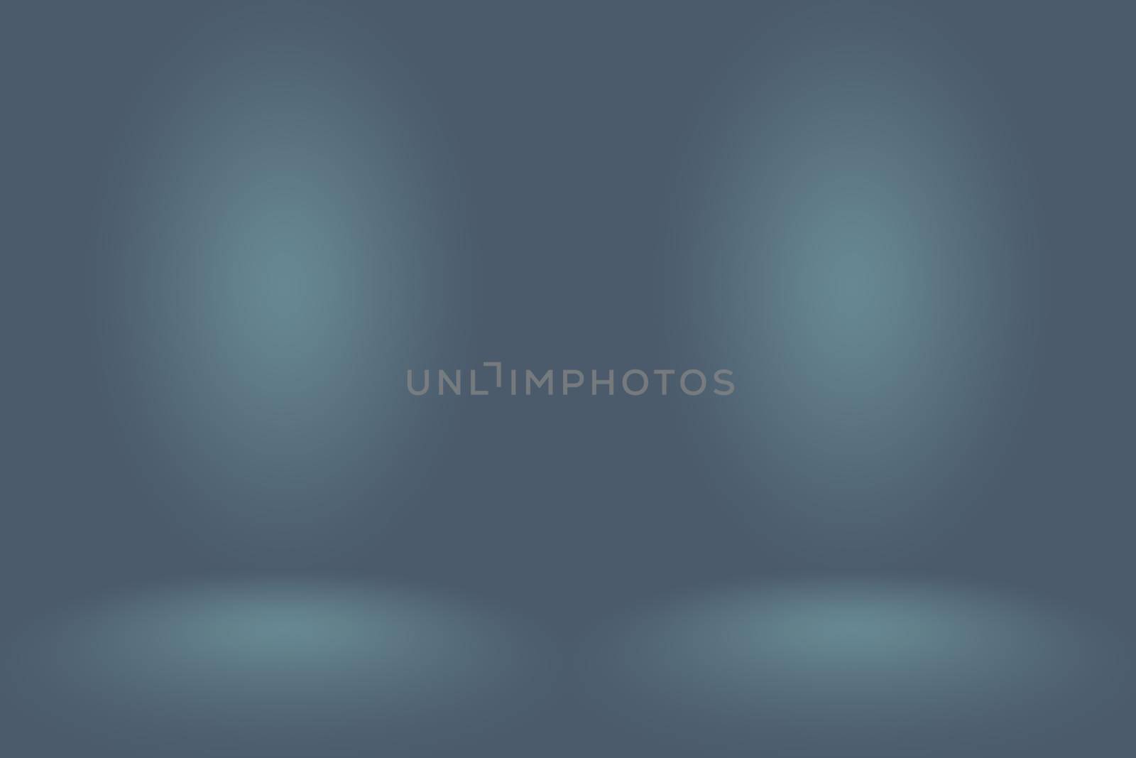Gradient Blue abstract background. Smooth Dark blue with Black vignette Studio. by Benzoix