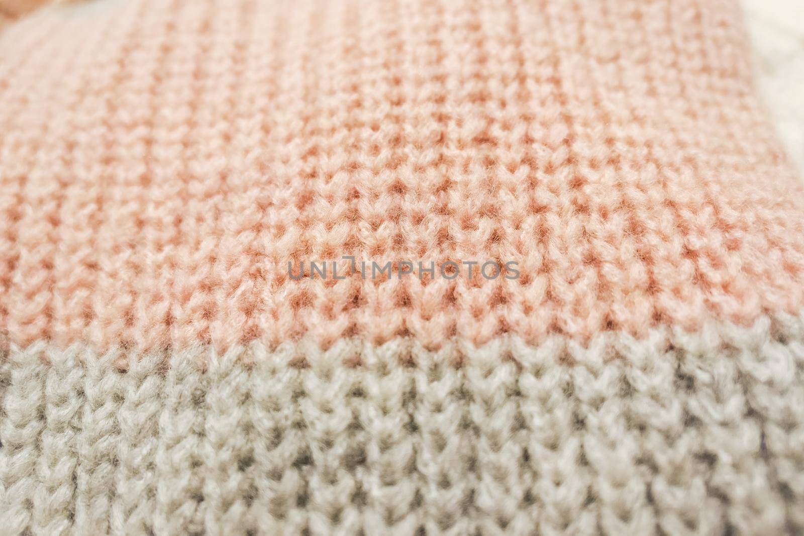 Knitwear, fabric textures and rustic lifestyle concept - Knitted winter clothes