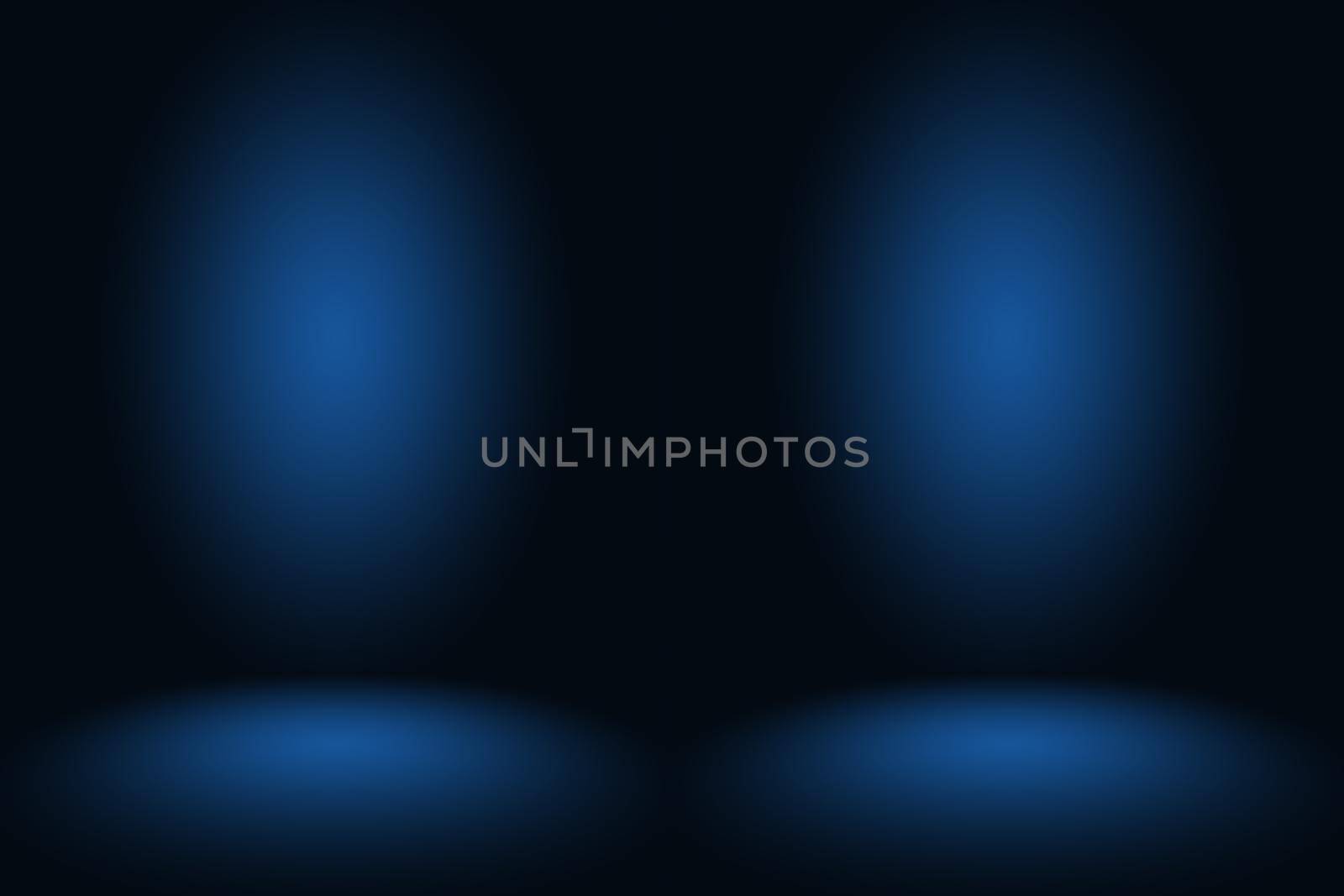 Gradient Blue abstract background. Smooth Dark blue with Black vignette Studio