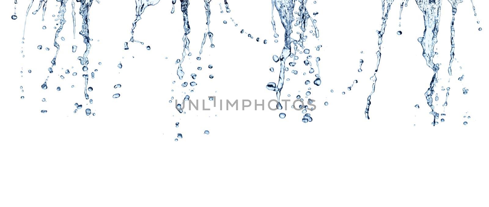 close up of a water drops on white background