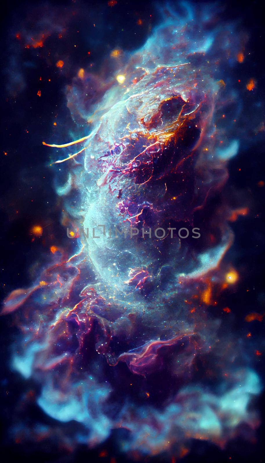 space epic realistic galaxy illustration. illustration for wallpaper.