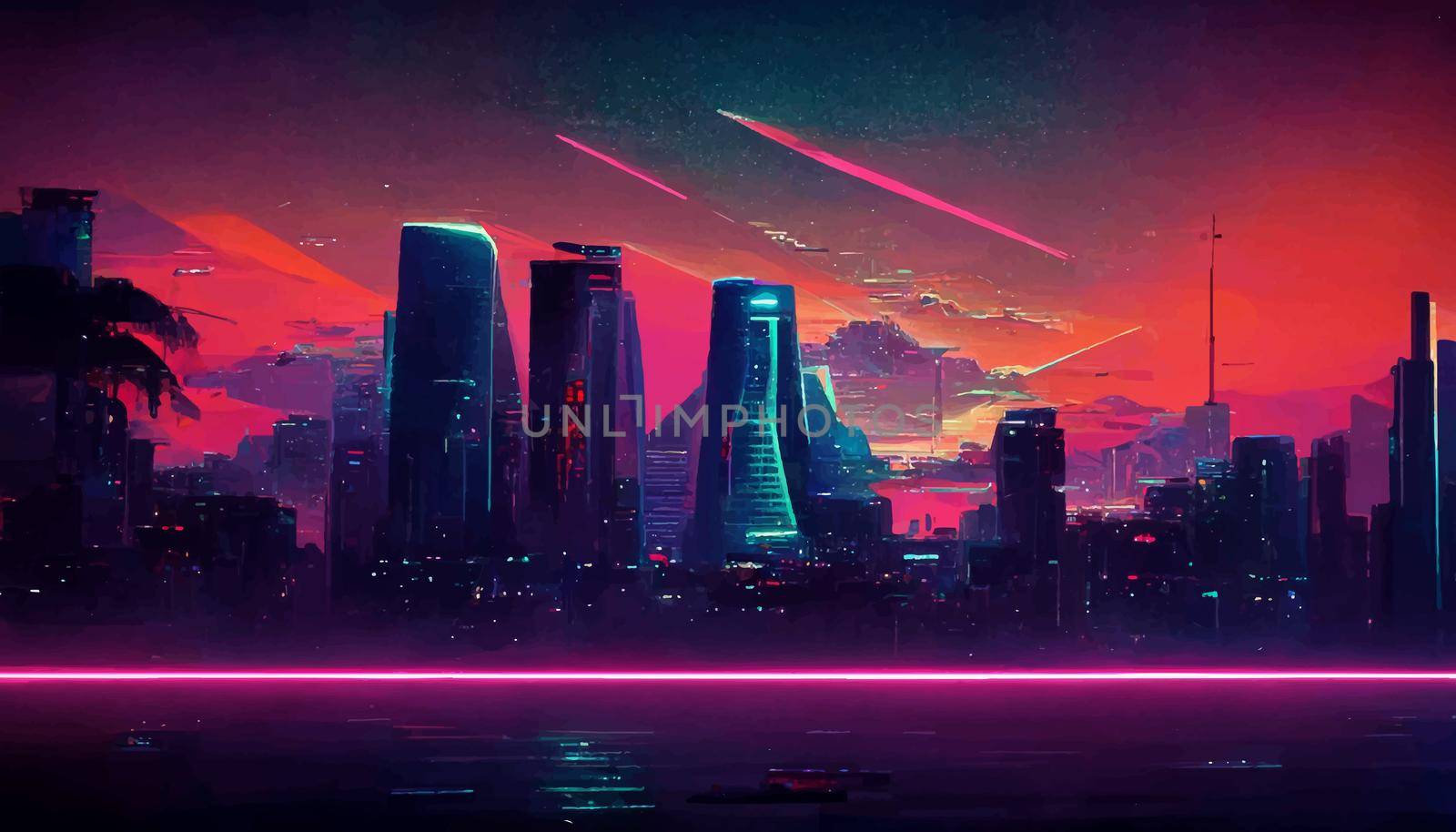 background retro Synthwave. Geometric retro Background illustration. illustration for wallpaper.