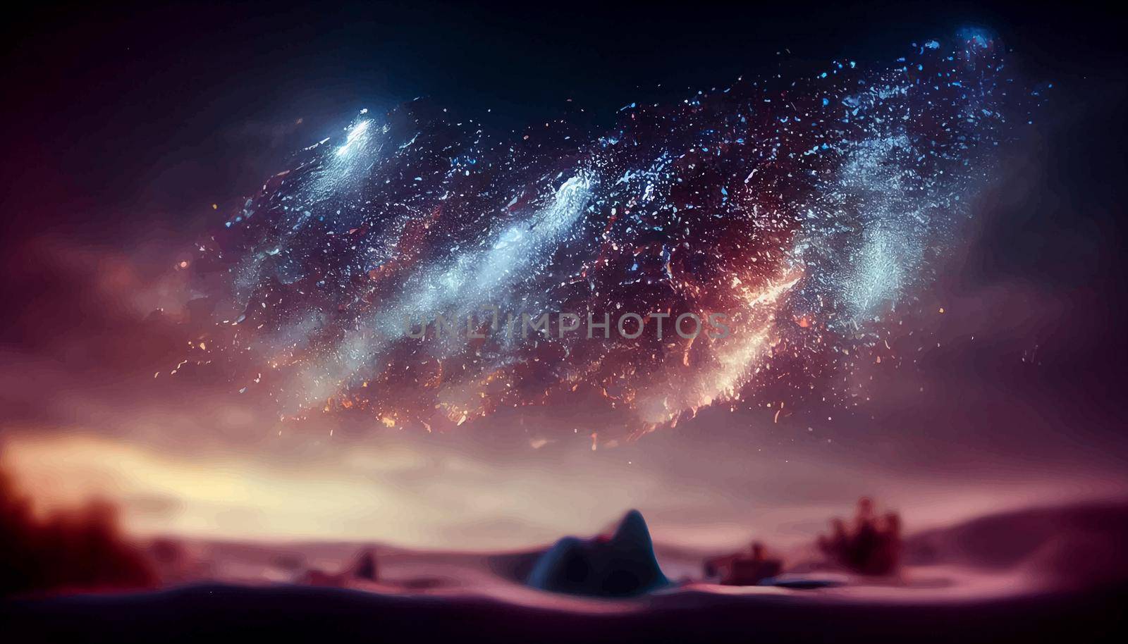 space epic realistic galaxy illustration. illustration for wallpaper.