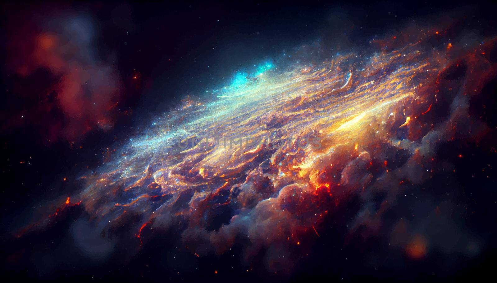 space epic realistic galaxy illustration. illustration for wallpaper.