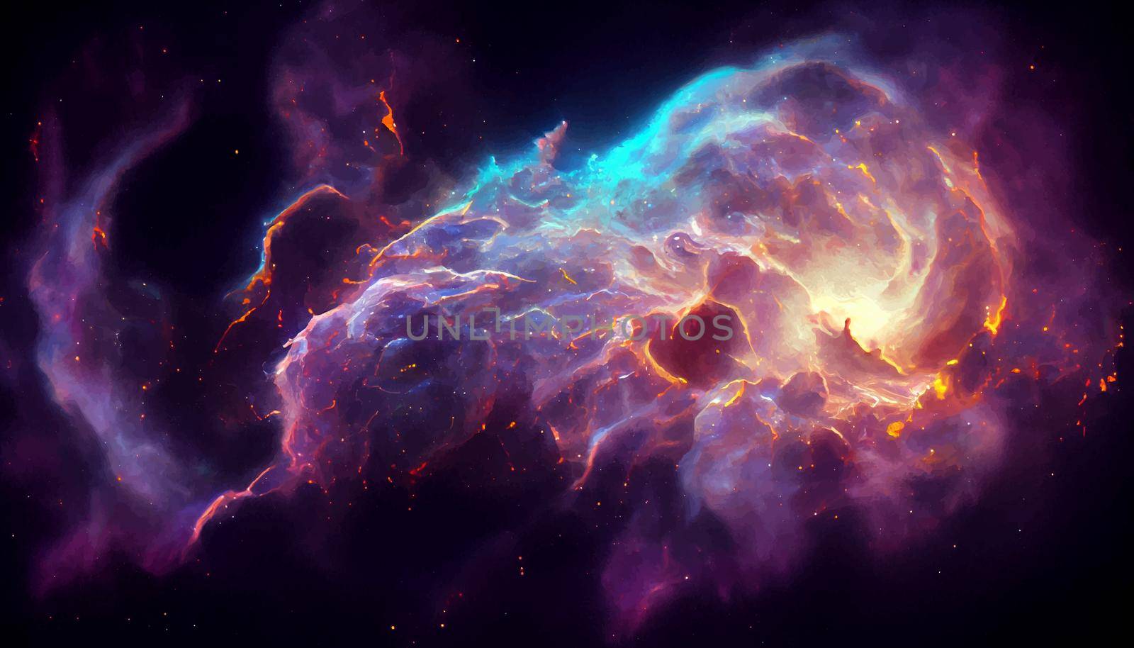 space epic realistic galaxy illustration. illustration for wallpaper.