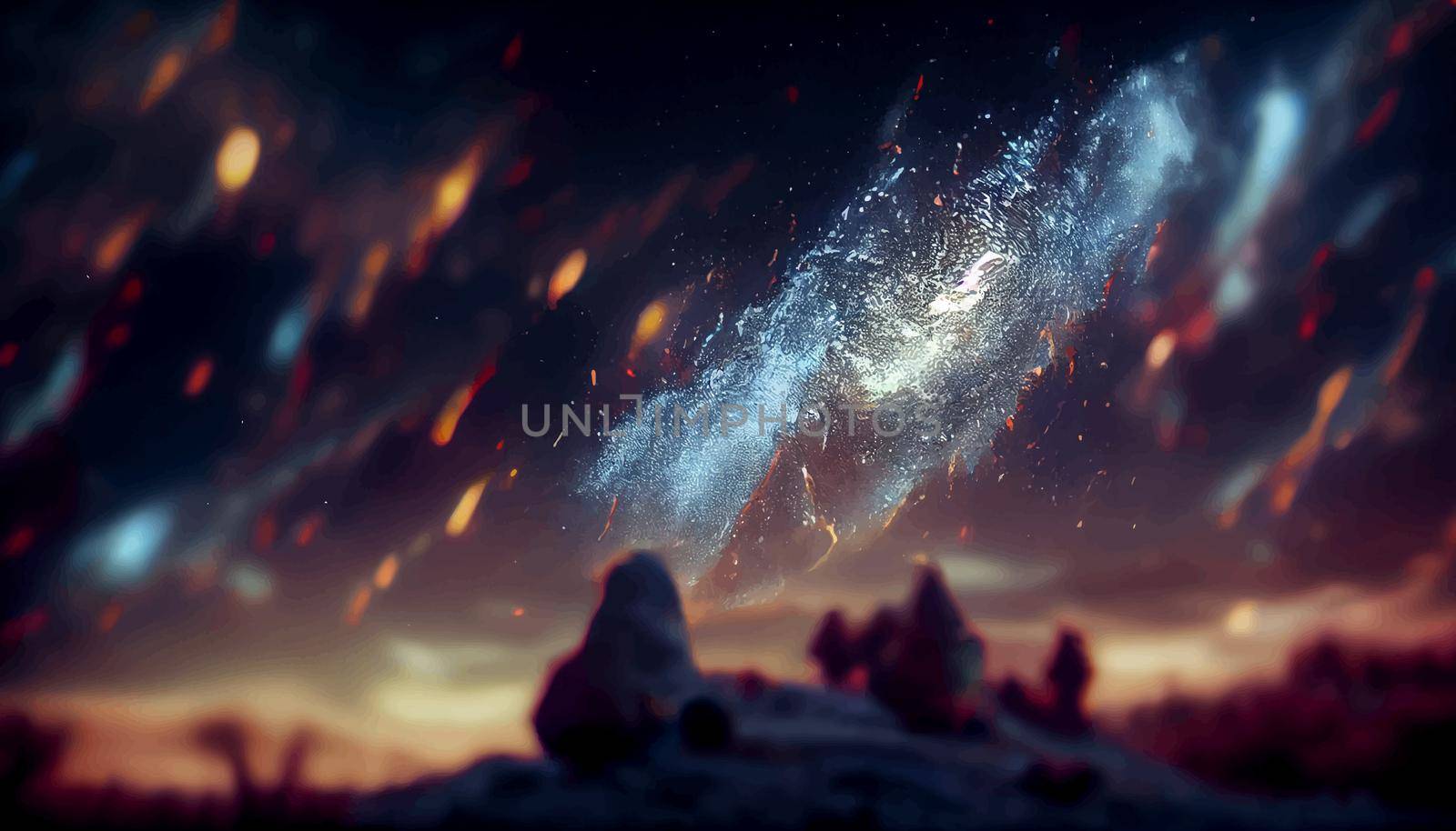 space epic realistic galaxy illustration. illustration for wallpaper.