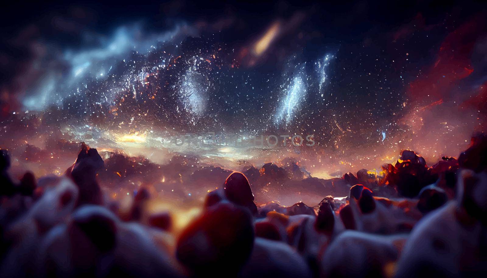 space epic realistic galaxy illustration. illustration for wallpaper.