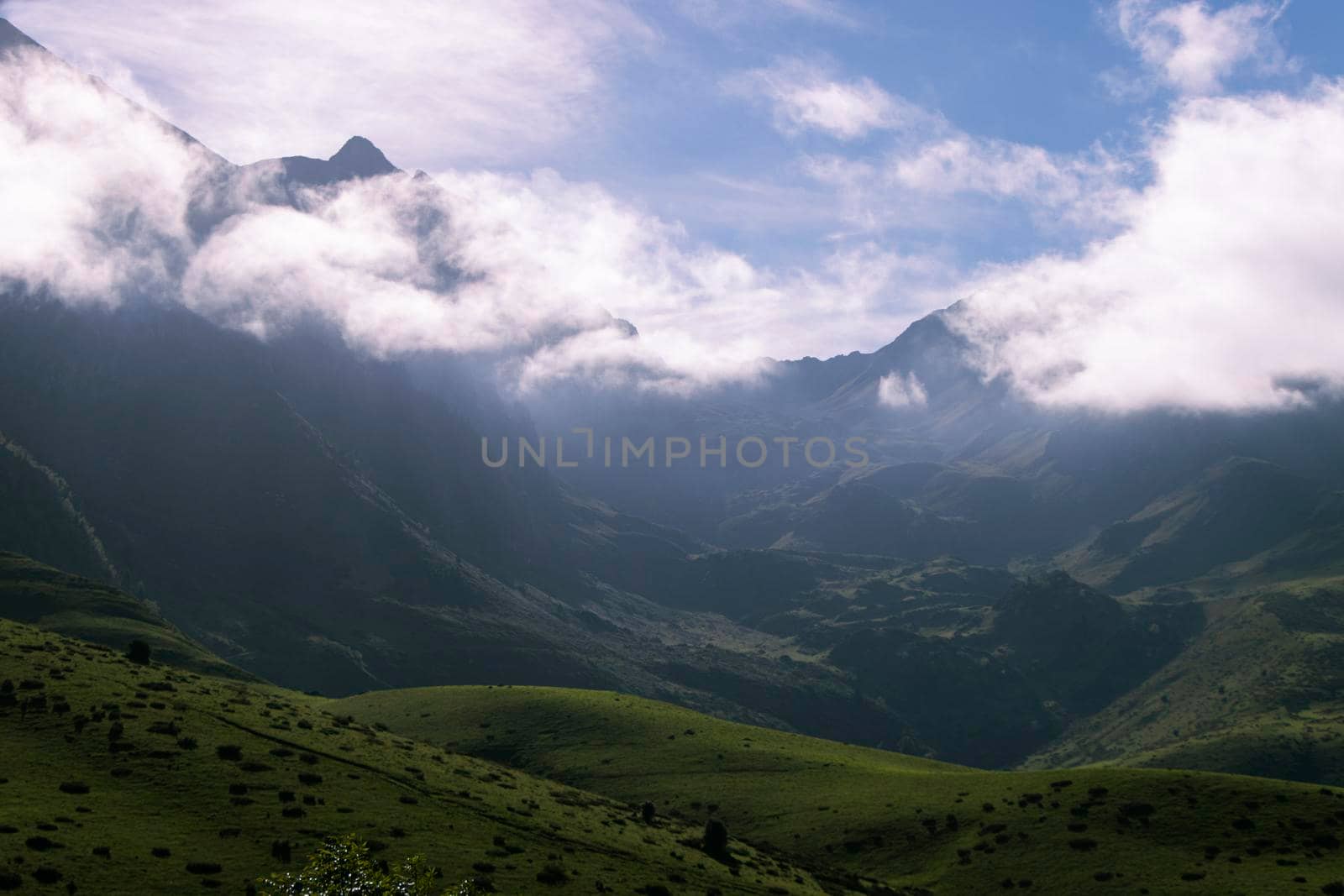 Absolutely stunning view of hills and mountains in the French Pyrenees by StefanMal