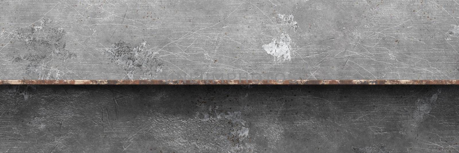 Grunge rusty scratched metal background. 3d rendering