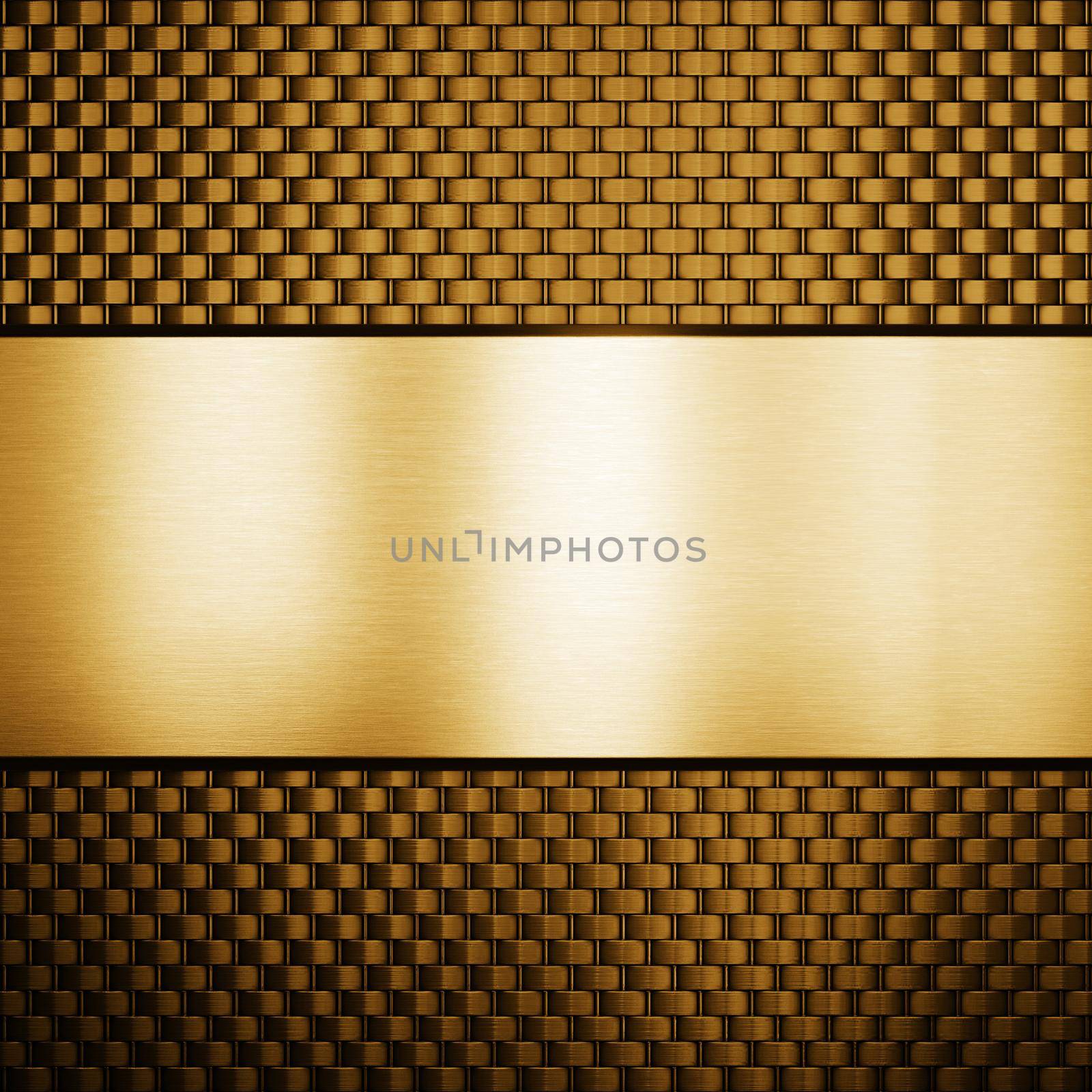 Gold carbon fiber background pattern. 3d rendering by Taut