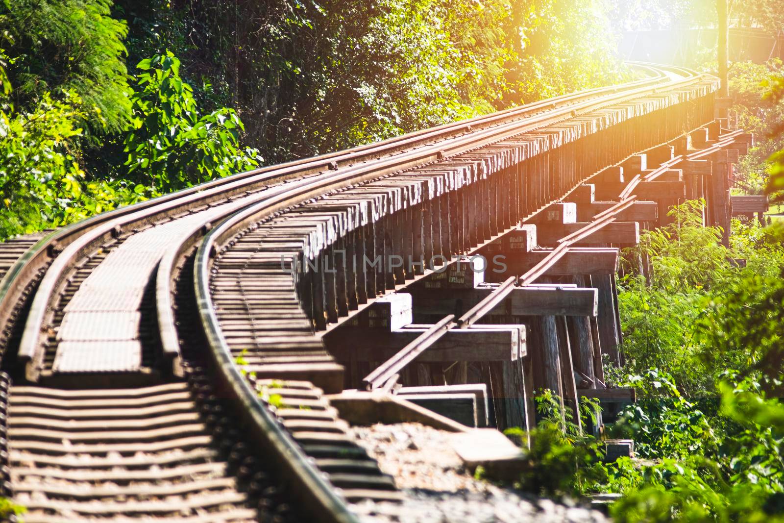 Thailand-Burma railway. The death railway is built in second world war for transportation military industry.