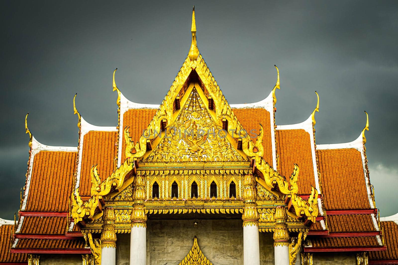Marble Temple of Bangkok, Thailand.Architecture landmark  the famous travel destination of Thailand