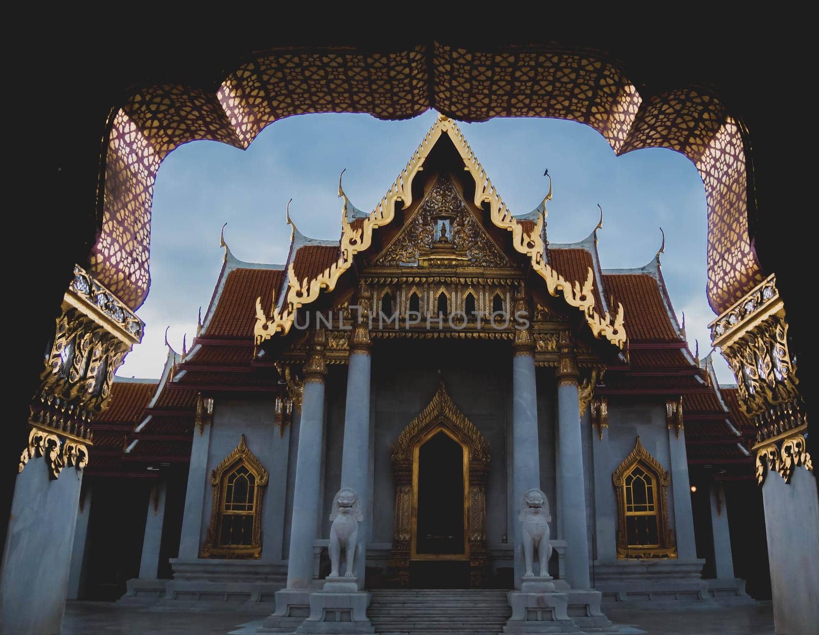 Marble Temple of Bangkok, Thailand.Architecture landmark  the famous travel destination of Thailand