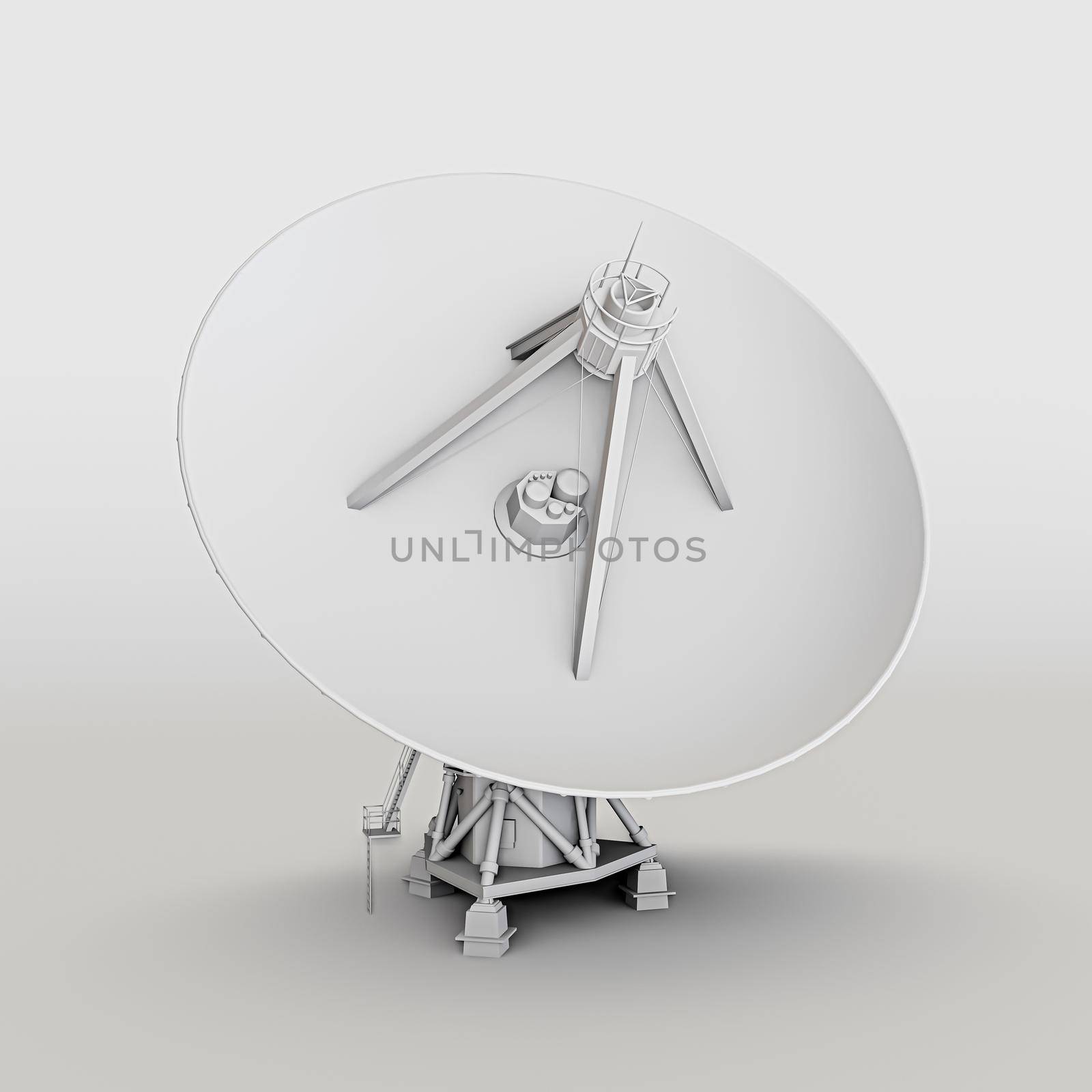 space antenna isolated on white background 3d illustration 