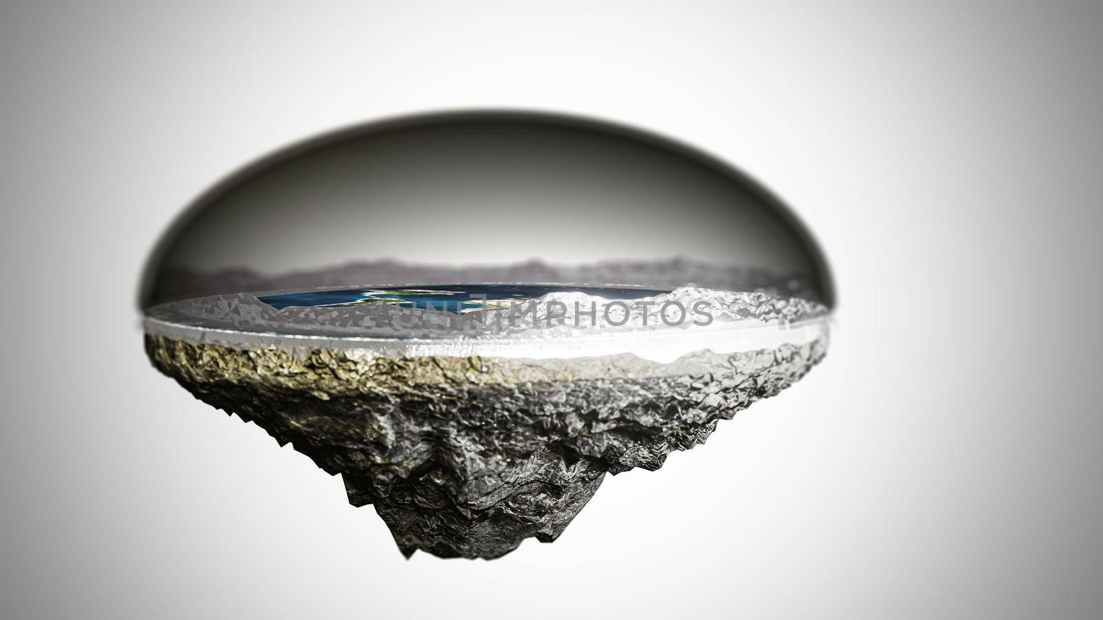 "3d illustration" of flat earth isolated on white background 