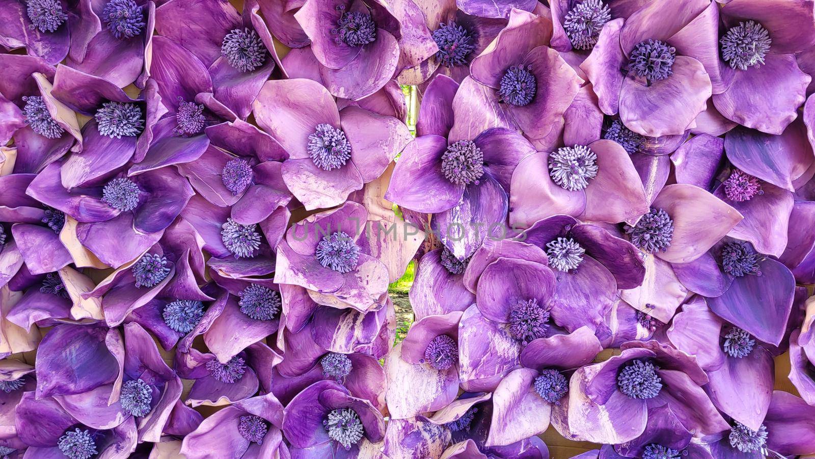 Image of artificial spring lilac-purple flowers, abstract floral background by lapushka62
