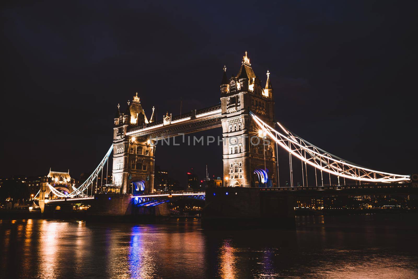 Tower Bridge at night, London. High quality photo