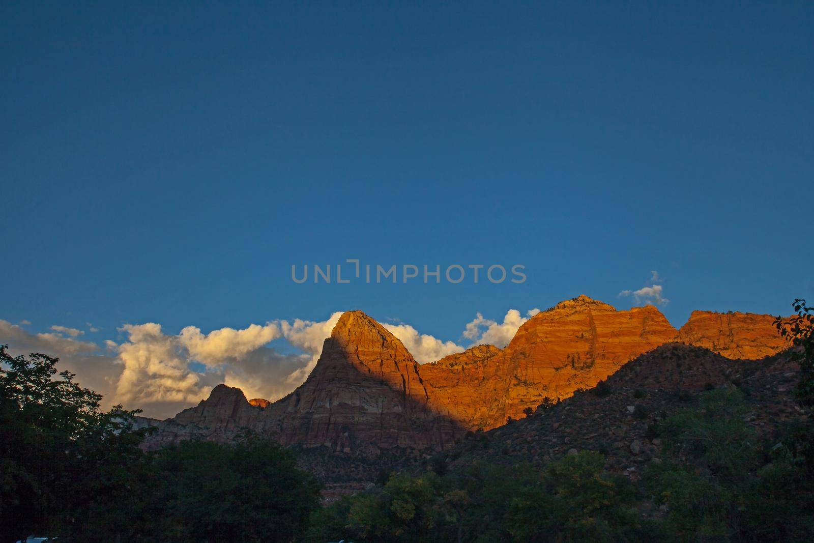 Zion National Park Landscape from Zion Canyon Campground. Springdale UT