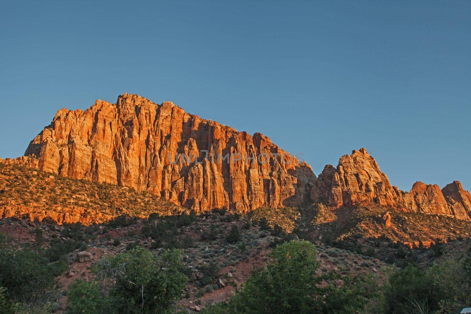 Zion National Park Landscape from Zion Canyon Campground. Springdale UT