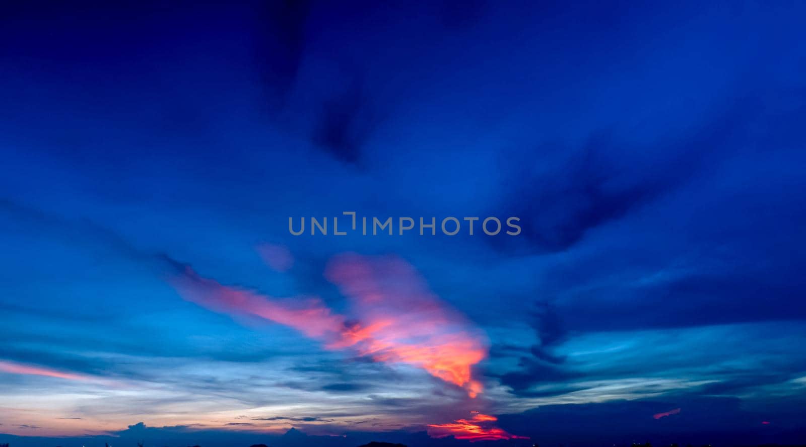 Clouds twilight sky in pastel color Pink and blue, colorful spiritual background. by Petrichor